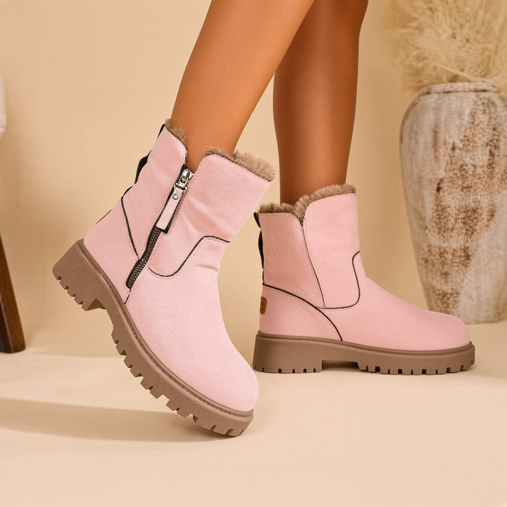 SUNKISSEDSTEP Women’s Plush-Lined Suede Ankle Snow Boots