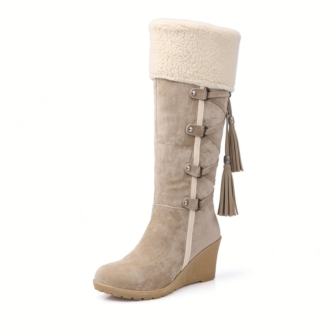 SUNKISSEDSTEP Women’s Plush-Lined Wedge Snow Boots