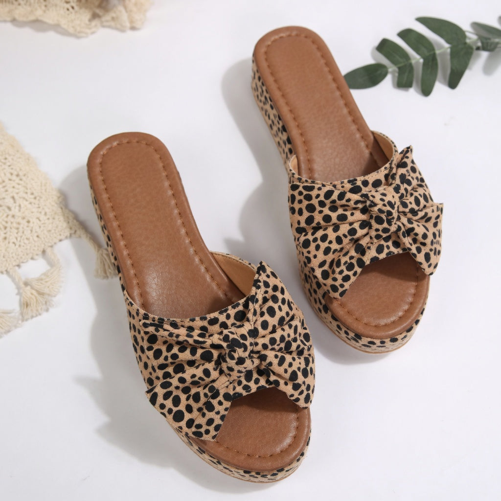 SUNKISSEDSTEP Women’s Bow Comfort Wedge Slides (US 5.5–9.5)